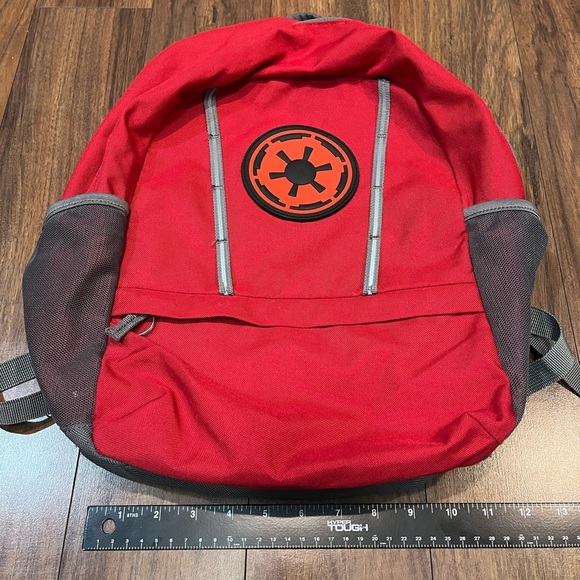 Lands' End Red Backpack with Star Wars Empire Patch Emblem (stitched on) - Picture 1 of 13
